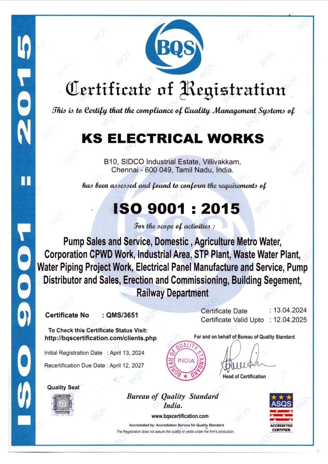 ISO Certificate